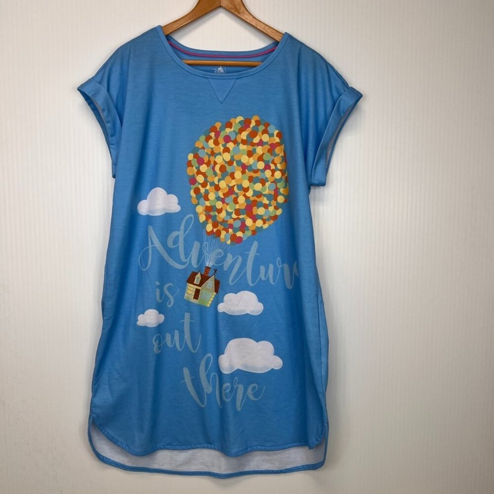 Up Sleep Shirt Women Large Balloon House Adventure Graphic Disney Night Top Core